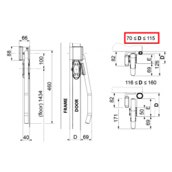 Zewnętrzna dźwignia do drzwi przesuwnych chłodniczych Fermod 8730 (70/115mm)