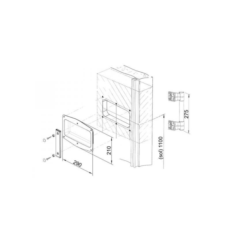 Wewnętrzny uchwyt do drzwi przesuwnych Fermod 8520