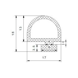 Uszczelka chłodnicza pod listwę PVC