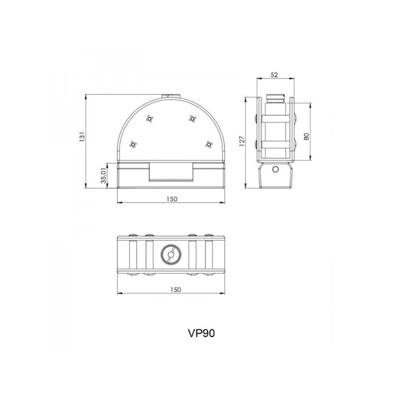 Zawias do drzwi wahadłowych VP90