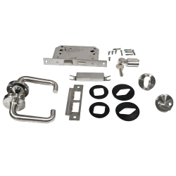 Zamek INOX ( Zamek+Klamka) 40mm - Drzwi Higieniczne "ZN"