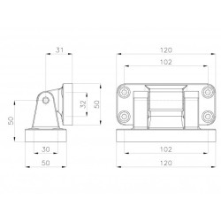 Zawias nieunoszony do drzwi uchylnych (Gr. Płata 68-72mm)