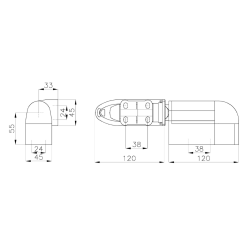 Zawias do drzwi chłodniczych MTH 14PLG201 55mm