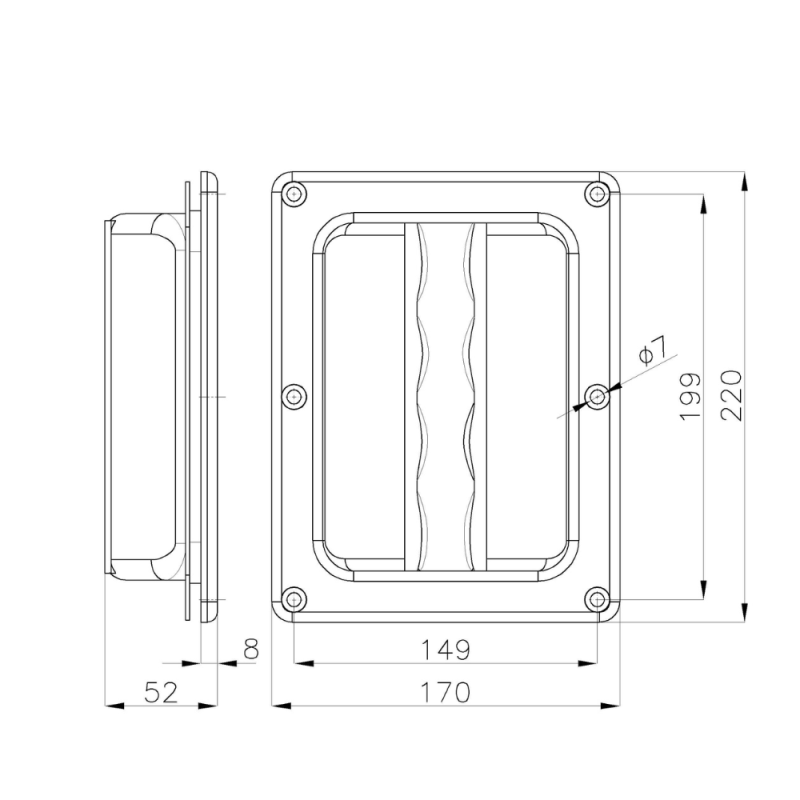 Wewnętrzny uchwyt do drzwi przesuwnych MTH