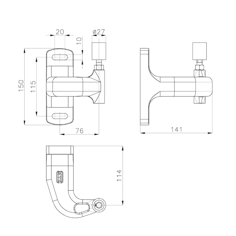 Ślizg przyścienny do drzwi przesuwnych MTH