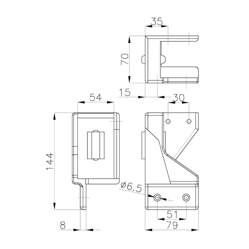 Lewy odbój szyny drzwi przesuwnych MTH