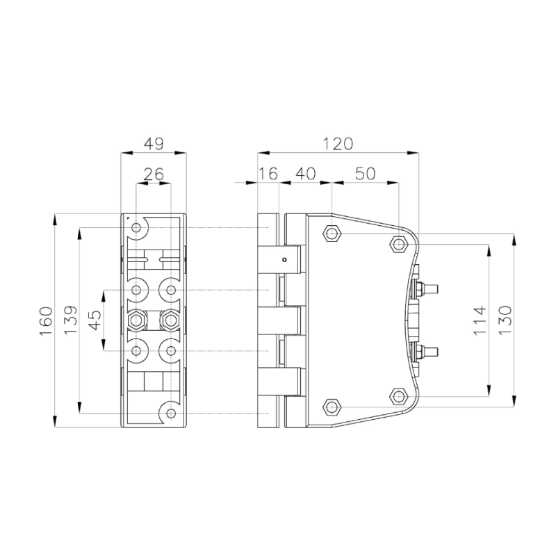 Zawias do drzwi wahadłowych MTH 14VVF005