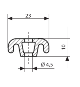 Listwa 3312 mocująca uszczelkę Fermod 8511/2311