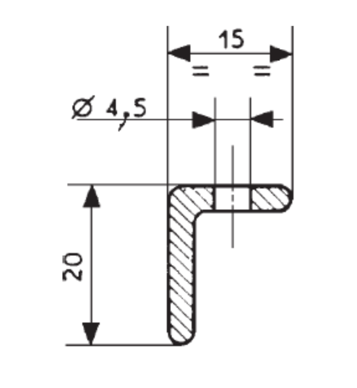 Kątownik 3362 mocujący uszczelkę Fermod 3350