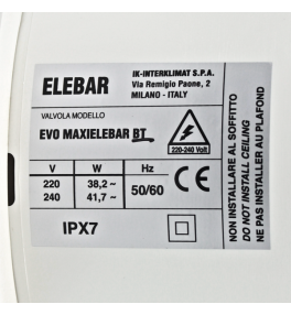 Zawór dekompresyjny – dyfuzor EVO-MAXIELEBAR BT (ścienny, mroźnia do -40°C, duża kubatura komory)