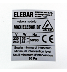 Zawór Dekompresyjny – Dyfuzor MAXIELEBAR BT (Ścienny, Mroźnia Do -30°C, Duża Kubatura Komory)