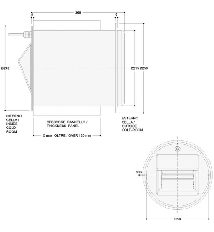 Zawór Dekompresyjny – Dyfuzor MAXIELEBAR BT (Ścienny, Mroźnia Do -30°C, Duża Kubatura Komory)