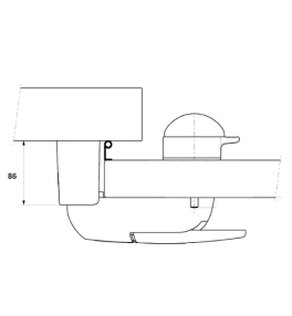 Duży zaczep 86mm do zamka Fermod 521/528/551