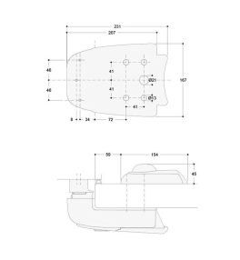 kopia Zamek do drzwi chłodniczych Intertecnica 7325CQN na grubość 110-129mm