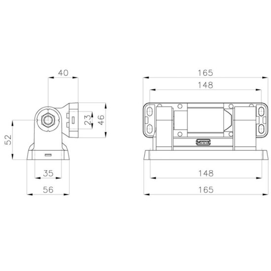 Zawias do drzwi uchylnych MTH 52mm