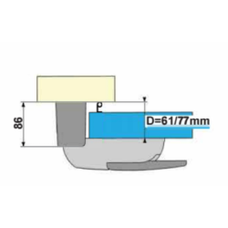 Zamek do drzwi chłodniczych Fermod 521 na zakres 61-77mm