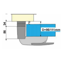 Zamek do drzwi chłodniczych Fermod 521 na zakres 95-111mm