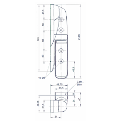 Zawias do drzwi chłodniczych Fermod 473