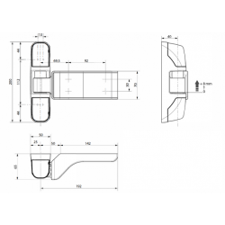 Zawias do drzwi chłodniczych Fermod 1473 Lewy