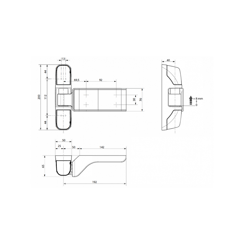 Zawias do drzwi chłodniczych Fermod 1473 Lewy